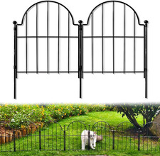 Garden Fence, 22 in H x 10.83 ft L Arched Rustproof Metal No Dig Fence Garden