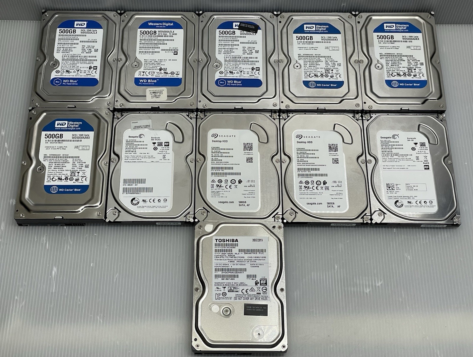 LOT OF 11 500GB Mixed 3.5
