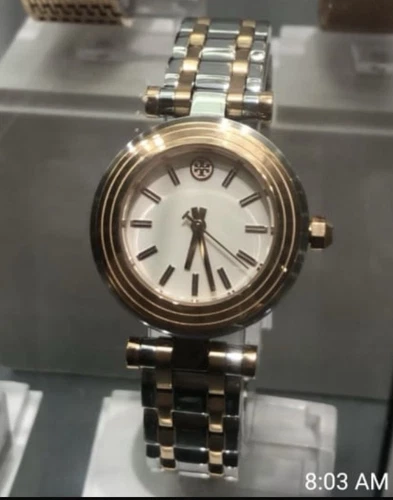 Orologio T classico nuovo con etichette TBW9011 TORY BURCH argento oro rosa avorio