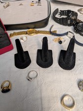 3 - 2" Single Finger Black Velvet Ring Display Jewelry Showcase Presentation