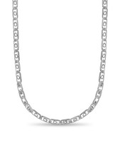 10k White Gold  16mm Bullet Tiger Eye Necklace, 24