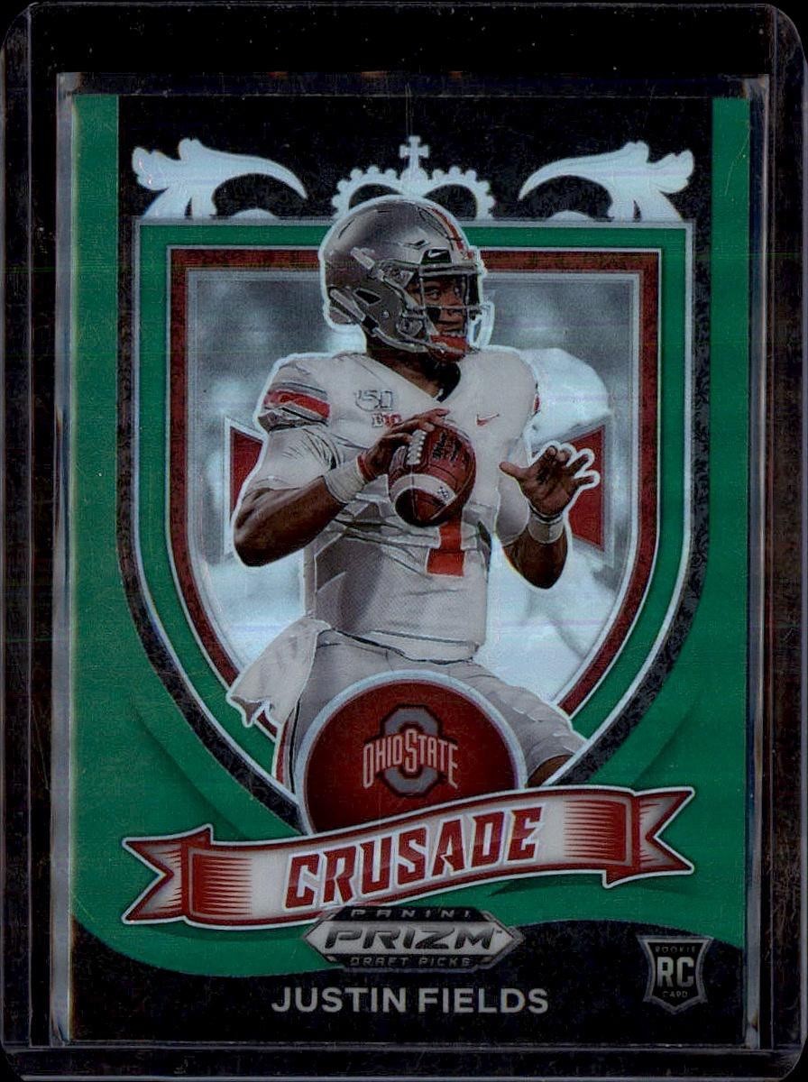 2021 Panini Prizm Draft Picks Collegiate #163 Justin Fields Green