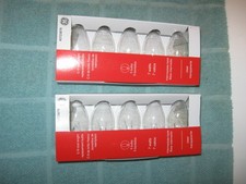 GE C-9 Clear Replacement Lightbulbs 7 Watts - Set of 2 Boxes - 10 Bulbs Total