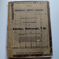 Original WWII T16 Universal Carrier Manual 1944 - ORD 9 SNL G-166 Ford Bren-RARE