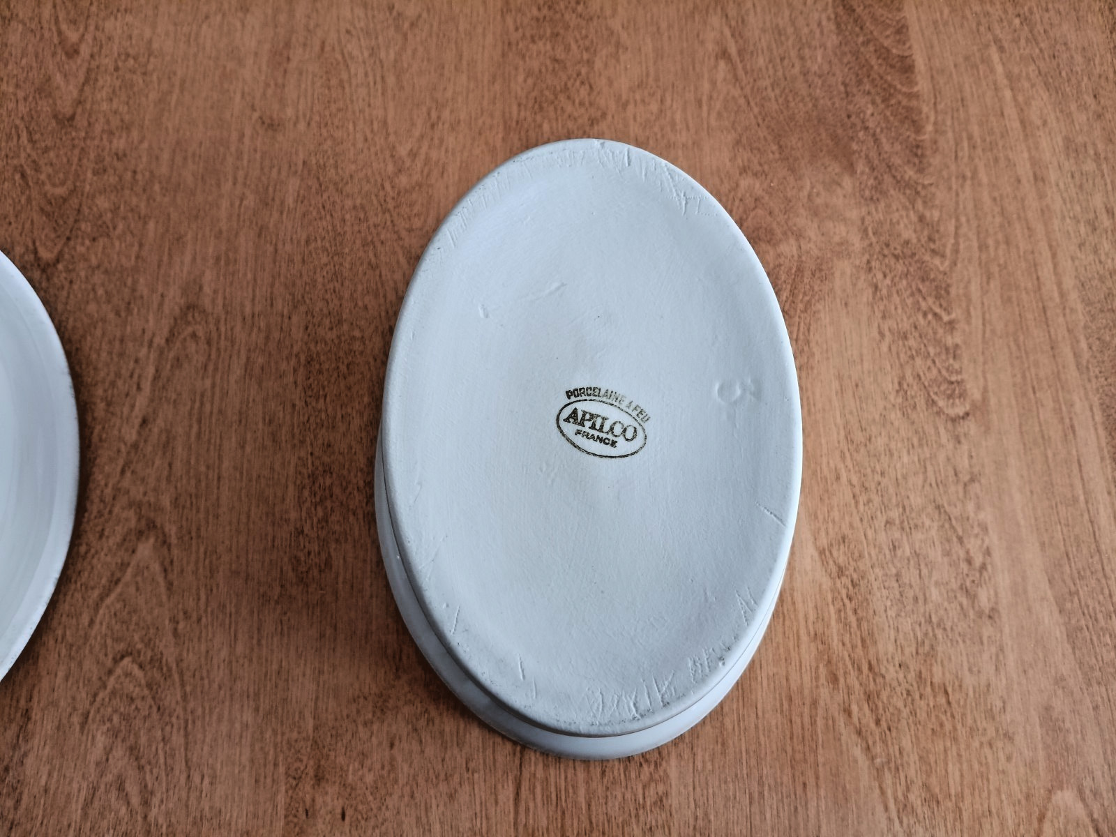 Vintage Apilco Classic Whitewear Bird-lidded Covered Oval #3 Casserole Porcelain