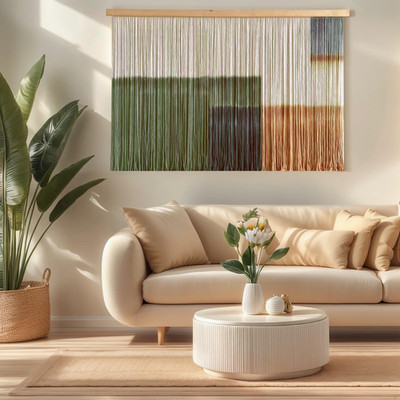Sdjazl Woven Boho Macrame Wall Hanging Home Decor Tapestry Dip-Dyed Large