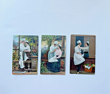 Edwardian Romantic Postcards Chef Maid Love Story Set 3 Bamforth style