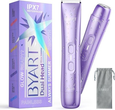 Bikini Trimmer for Women Dual Head   IPX7 Waterproof & Painless Electric Razor