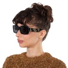 Versace Dark Grey Rectangular Ladies Sunglasses VE4444U GB1/87 54 VE4444U GB1/87