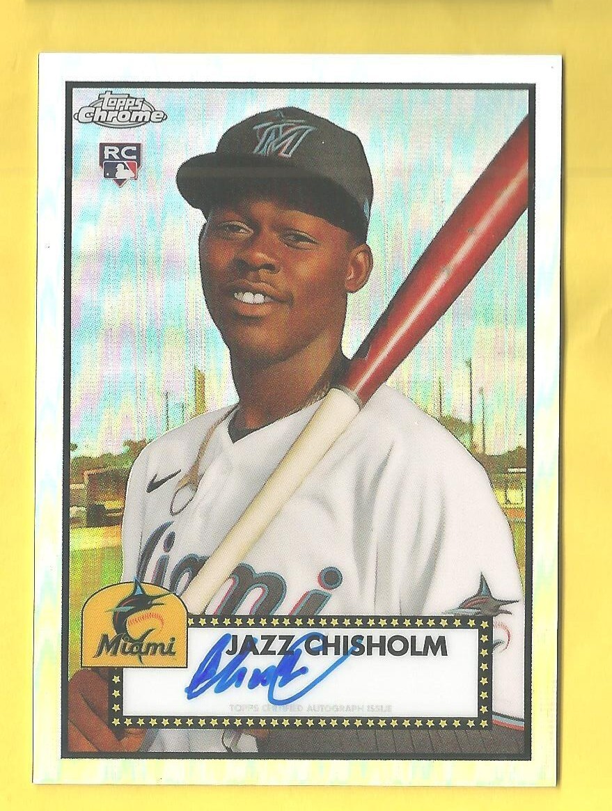 2021 Topps Chrome Platinum Anniversary Jazz Chisholm Rookie Refractor Auto /199