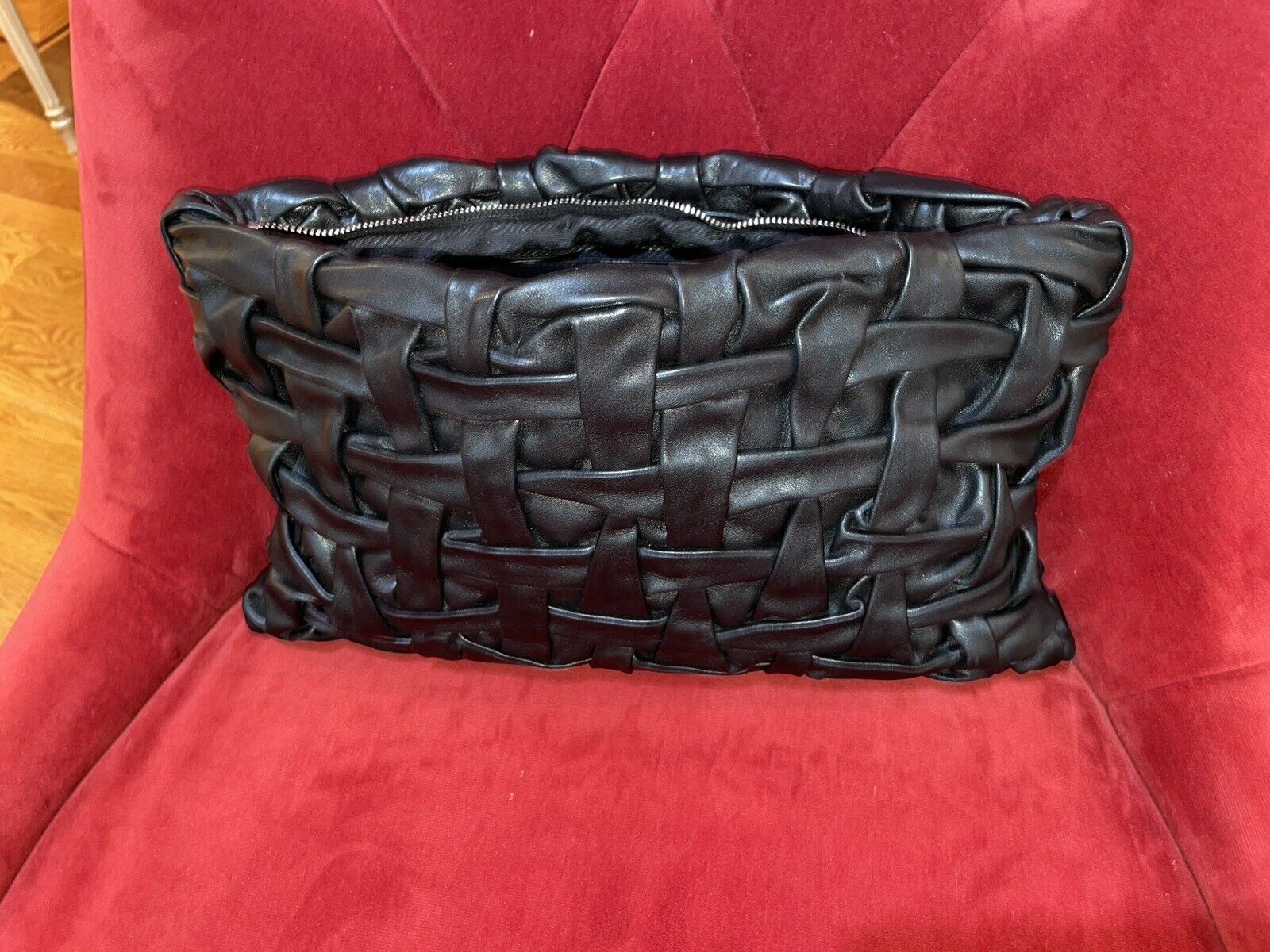 PRADA Black Leather Clutch 100%  Authentic - image 7