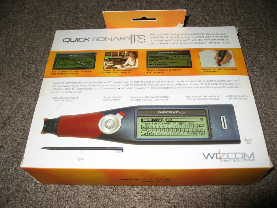 Wizcom Quicktionary TS Scanning Translator Touch Screen English-Spanish/French - Image 2 of 2