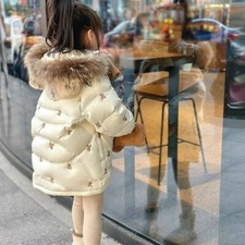 Cappotto orsetto ricamato bambina parka con cappuccio scuola outwear giacca imbottita