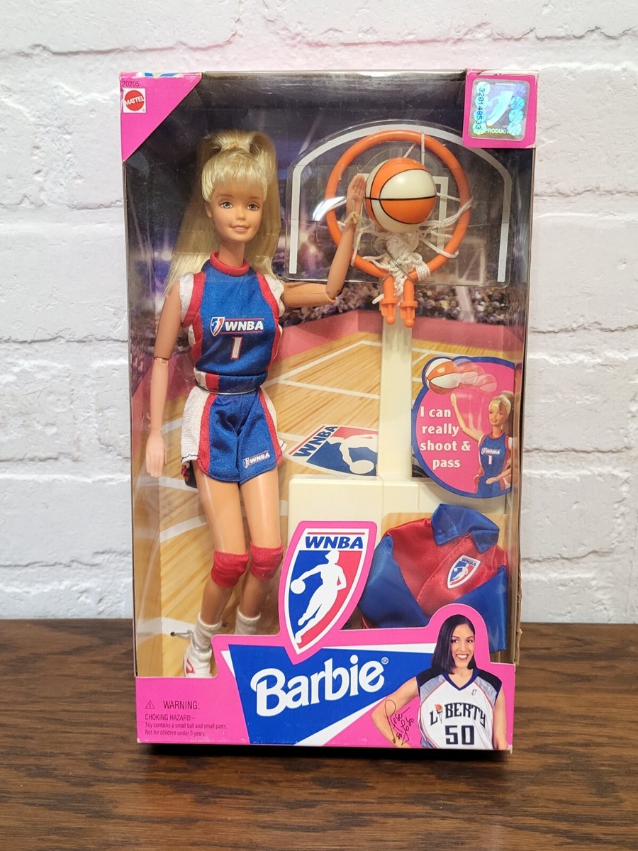 WNBA Barbie Doll 1998 Vintage with Basketball Hoop Ball Warmup