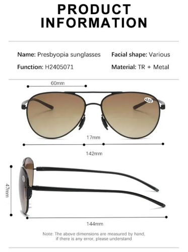 Mens Bifocal Reading Sunglasses +100 to +350 UV Protection Anti Glare Eyewear - Picture 2 of 6