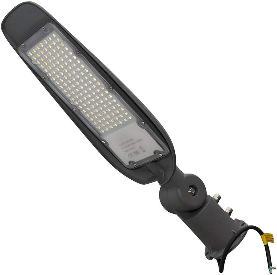 Lampada armatura stradale inclinabile led lampione faro 100 watt 6500k ip65