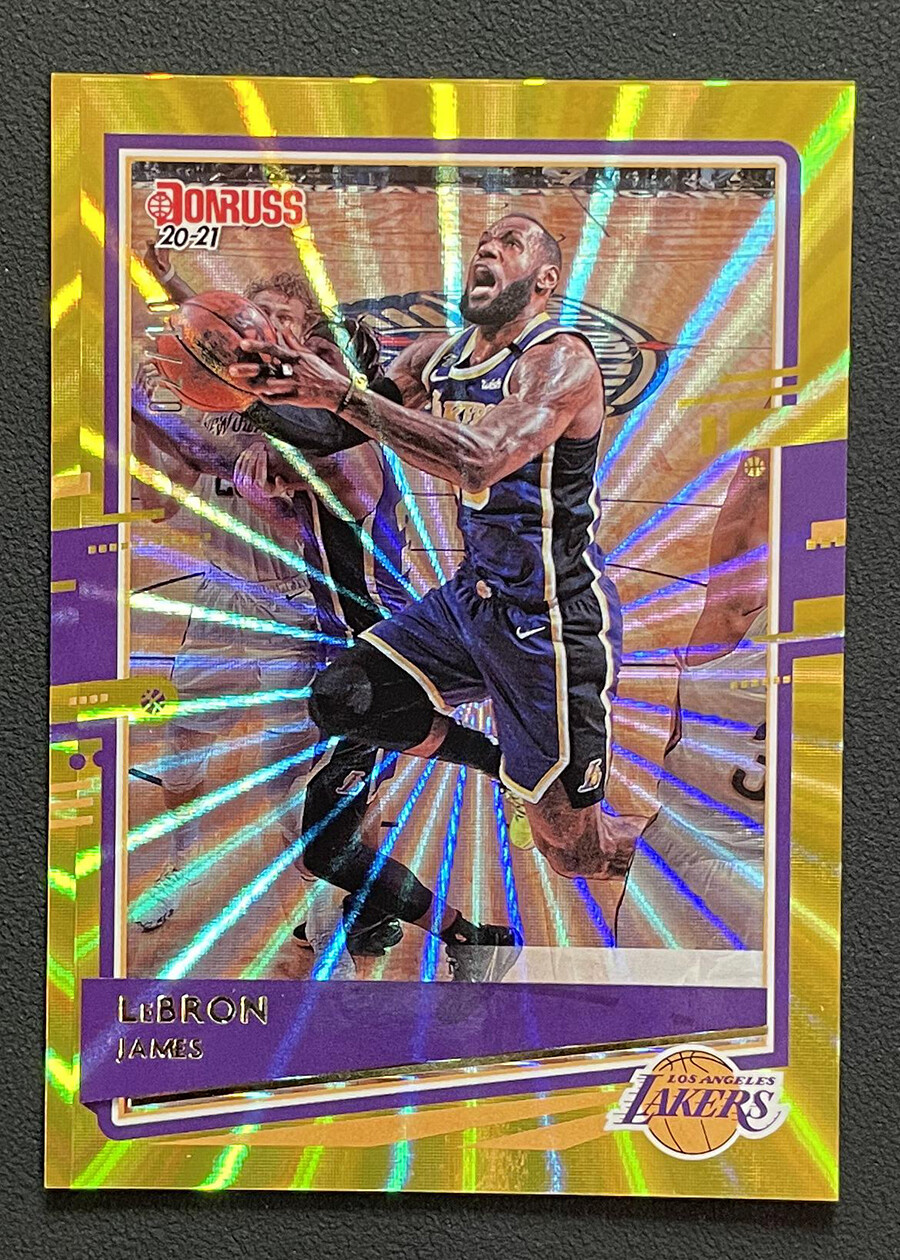 2020-21 Panini Donruss LeBron James Gold Laser 02/10 Lakers #12