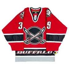 VTG NWT BUFFALO SABRES #39 HASEK BUTTERKNIVES AUTHENTIC KOHO JERSEY MENS SIZE 46