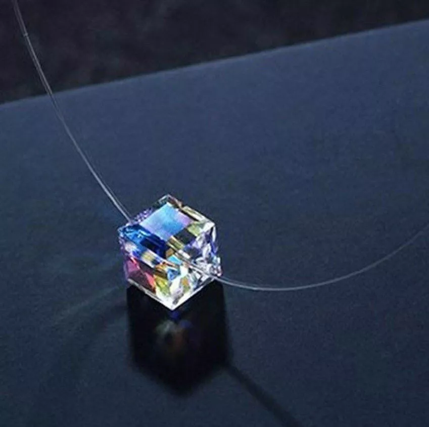 Swarovski crystal cube sale necklace
