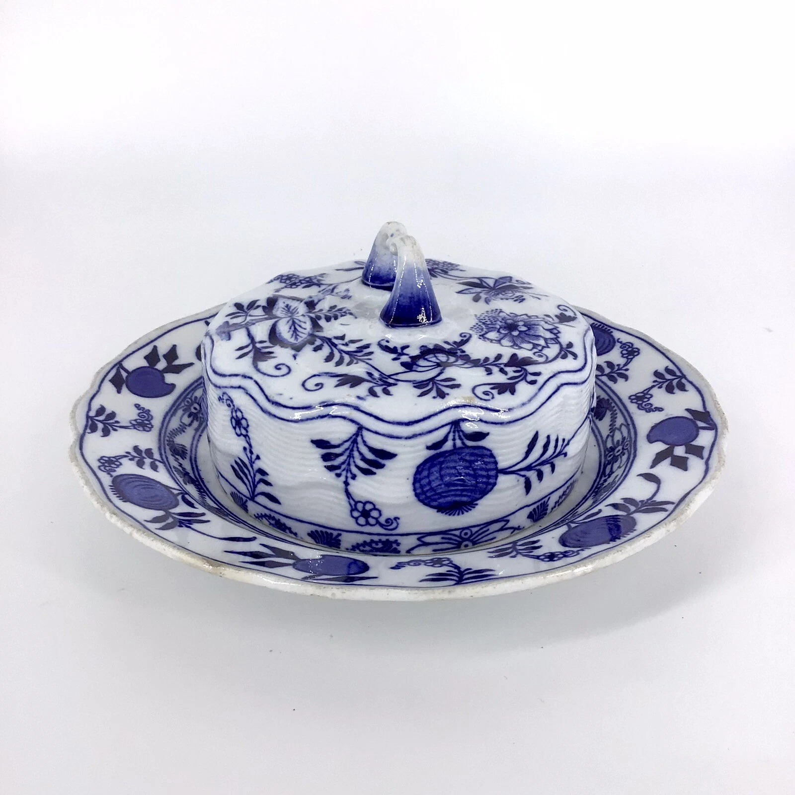 Meissen Blue Onion Butter Cheese Dish Carl Teichert L S&S Germany