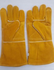 2 pairs leather welders mig welding gauntlets protective gloves heat resistant 