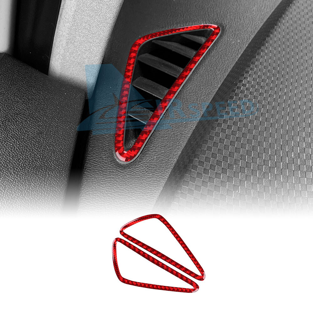 For Seat Leon 2005-2012 Carbon fiber Dashboard Side Air Vent Trim Sticker Red