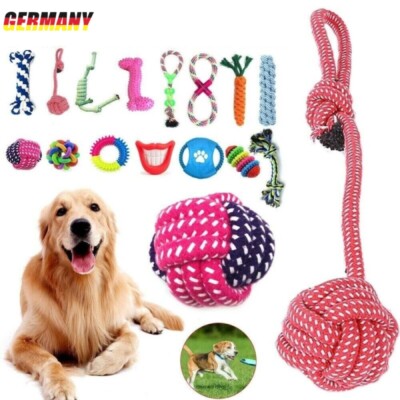 15Stk Hunde Spielzeug Set Kauspielzeug aus Seil Interaktives Pet Dog Welpen Toy