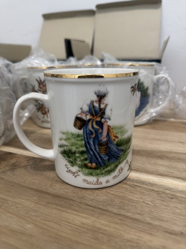 Royal Gallery Tutti i Giorni di Natale Giappone 1993 Macy Vintage 8 Tazze IOB 1-8 - Foto 3 di 12