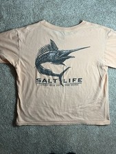 Salt Life Kid Deep Sea to the Bone Short Sleeve Tshirt YM Youth Medium Orange