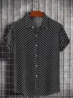 Stylish Men's Polka Dot Print Casual Short Sleeve Shirt for Vacation Casual New