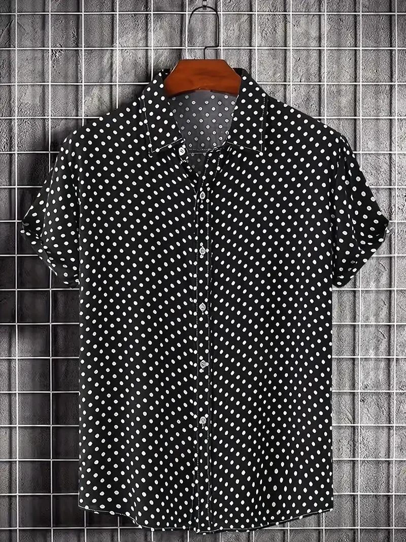 Stylish Men's Polka Dot Print Casual Short Sleeve Shirt for Vacation Casual New
Opens in a new windo