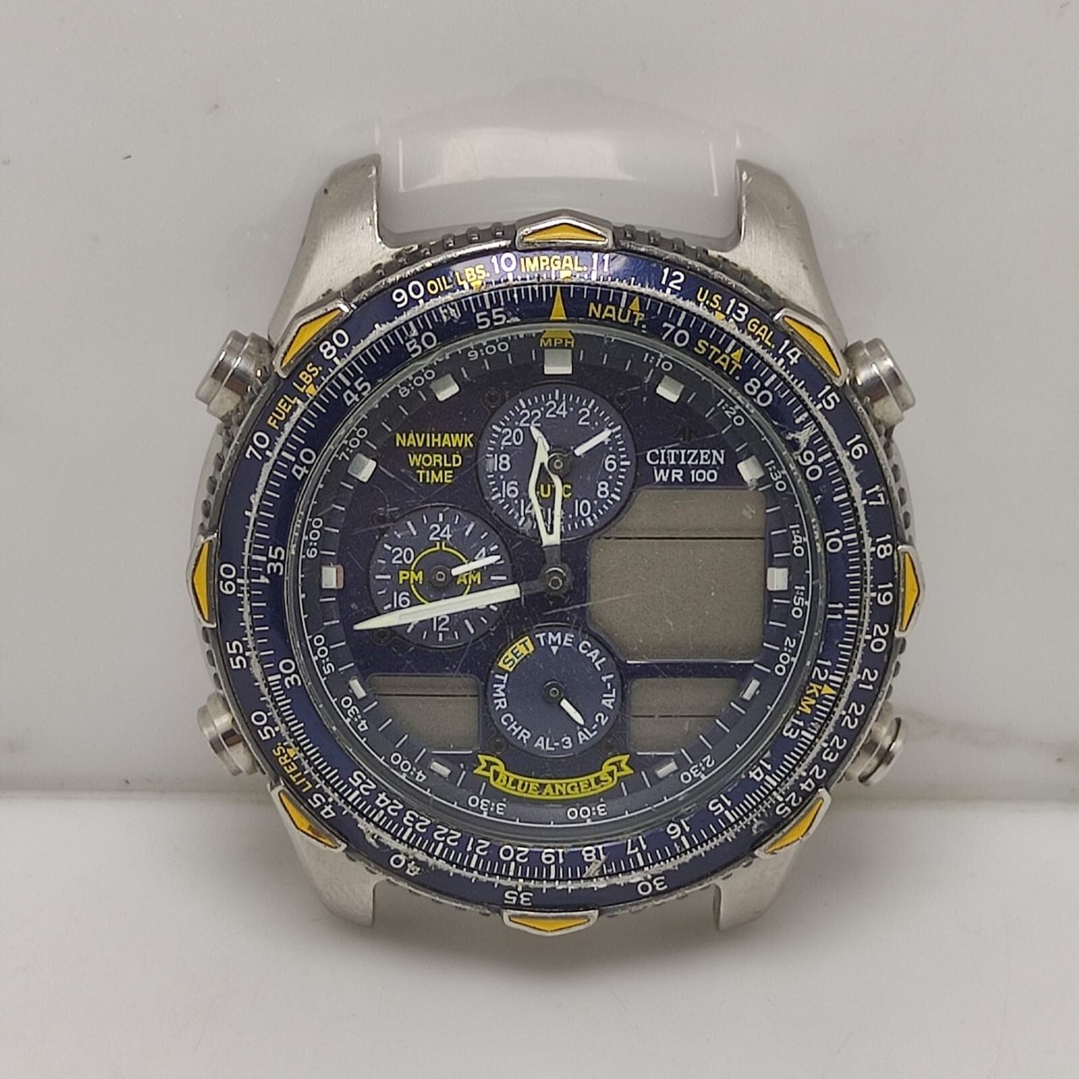 Vintage Citizen Blue Angels C300-Q00842 Navihawk World Time