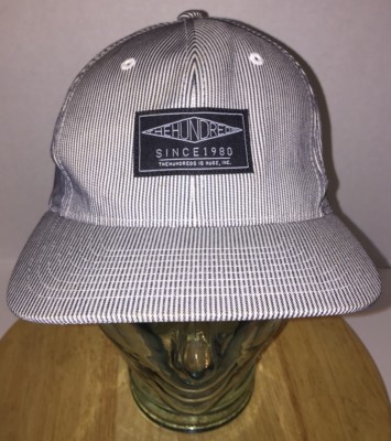 THE HUNDREDS Sample Pinstripe Hat Cap Snapback Black White Gray Bomb RARE HTF