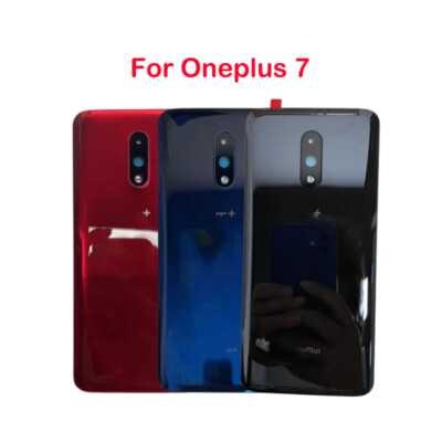 Original For Oneplus 7 Housing Glass Battery Back Door Cover with Camera Lens