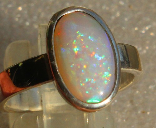 White Multicolor Opal 2 Karat 925er Silberring Größe 18,1 mm - Bild 6 von 12