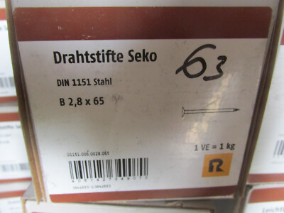 Packung  Nägel  Drahtsifte Seko 2,8x65mm  DIN1151  1Kg  / H2Reg1Nr.63..