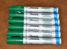 6 Brand New SHARPIE Water Based Green Medium Point Paint Markers