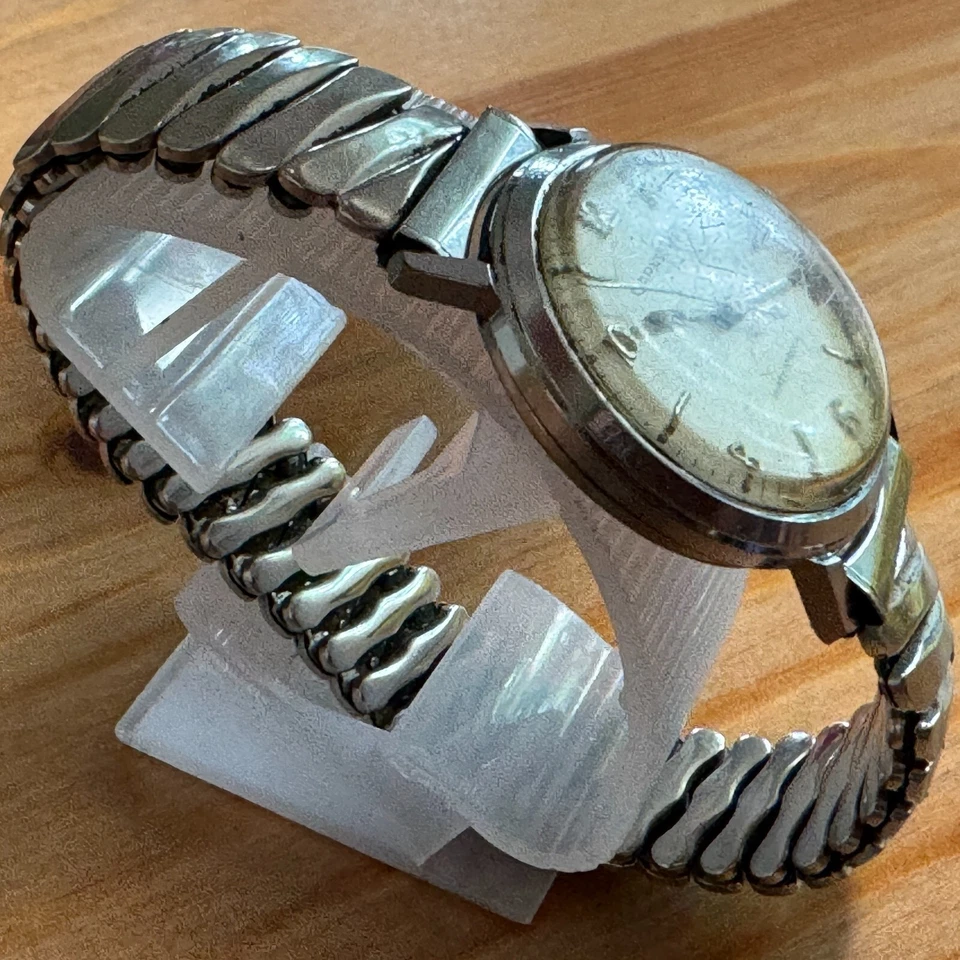 Vintage 1953 Caravelle Men Silver Hand Wind Mechanical Watch ~ For Parts Repair - Image 3 of 4