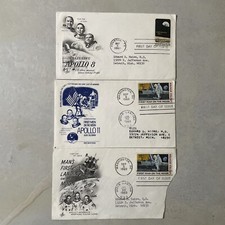 Apollo 11, 8, First Landing on the Moon US stamp FIRST DAY OF ISSUE Set Of Three