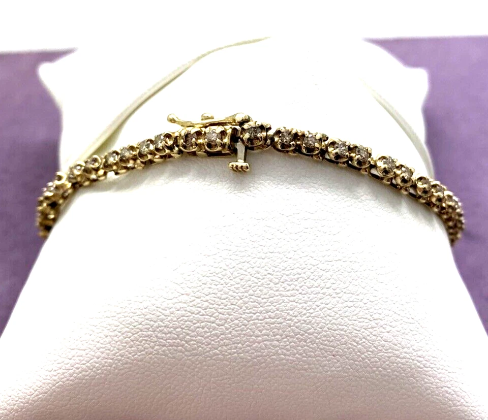 Brazalete tenis diamantes oro amarillo 10kt 7,5" 1,6ctw SI1-I2, J TLB 983983-6 Foto 3 de 4