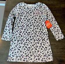 Wonder Nation Girls Sleep Gown Wild At Heart Animal Print XS  4-5 Or S 6-6X 