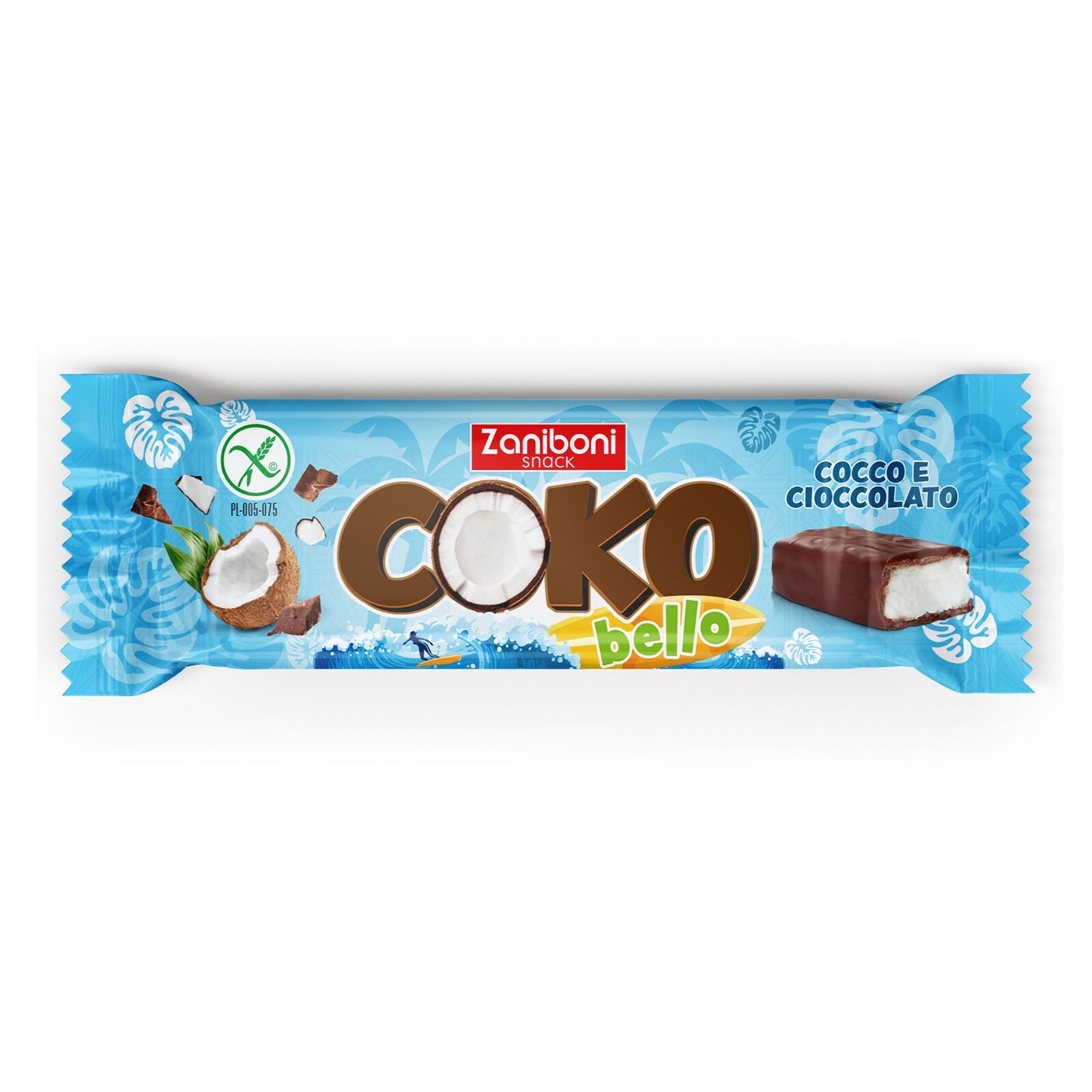Zaniboni Coko Bello Snack Cocco e Cioccolato 24 Barrette da 40 grammi