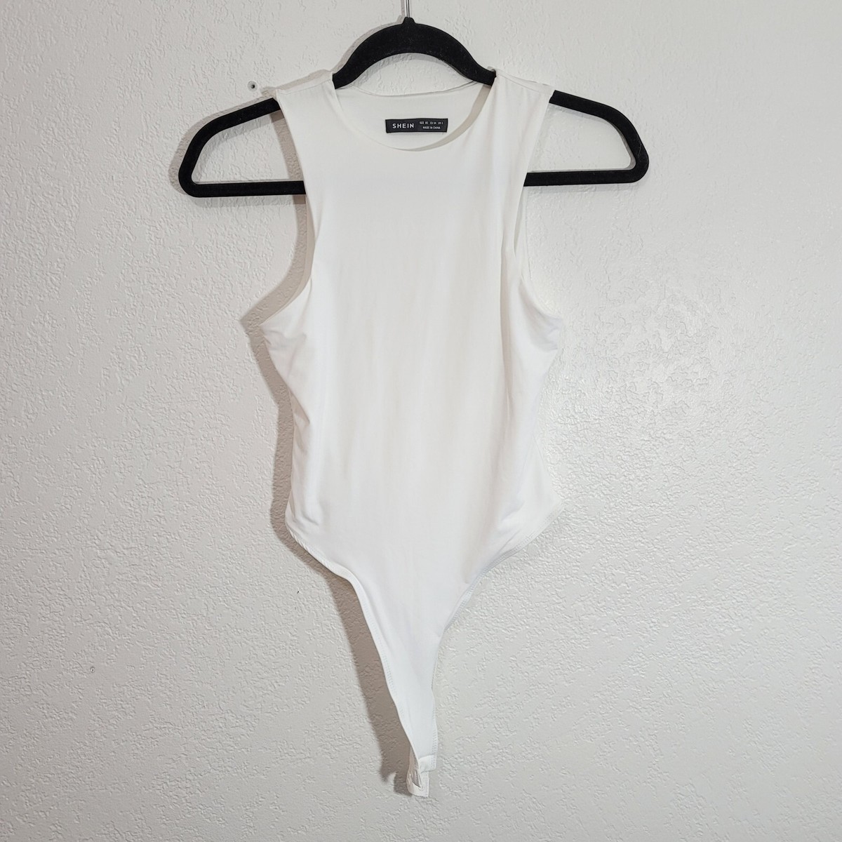 Shein Bodysuit Sz 2 Thong Style White Lined Snap Closure | eBay