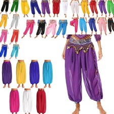 Womens Belly Dance Harem Pants Bloomers Pants Arab Princess Cosplay Costume