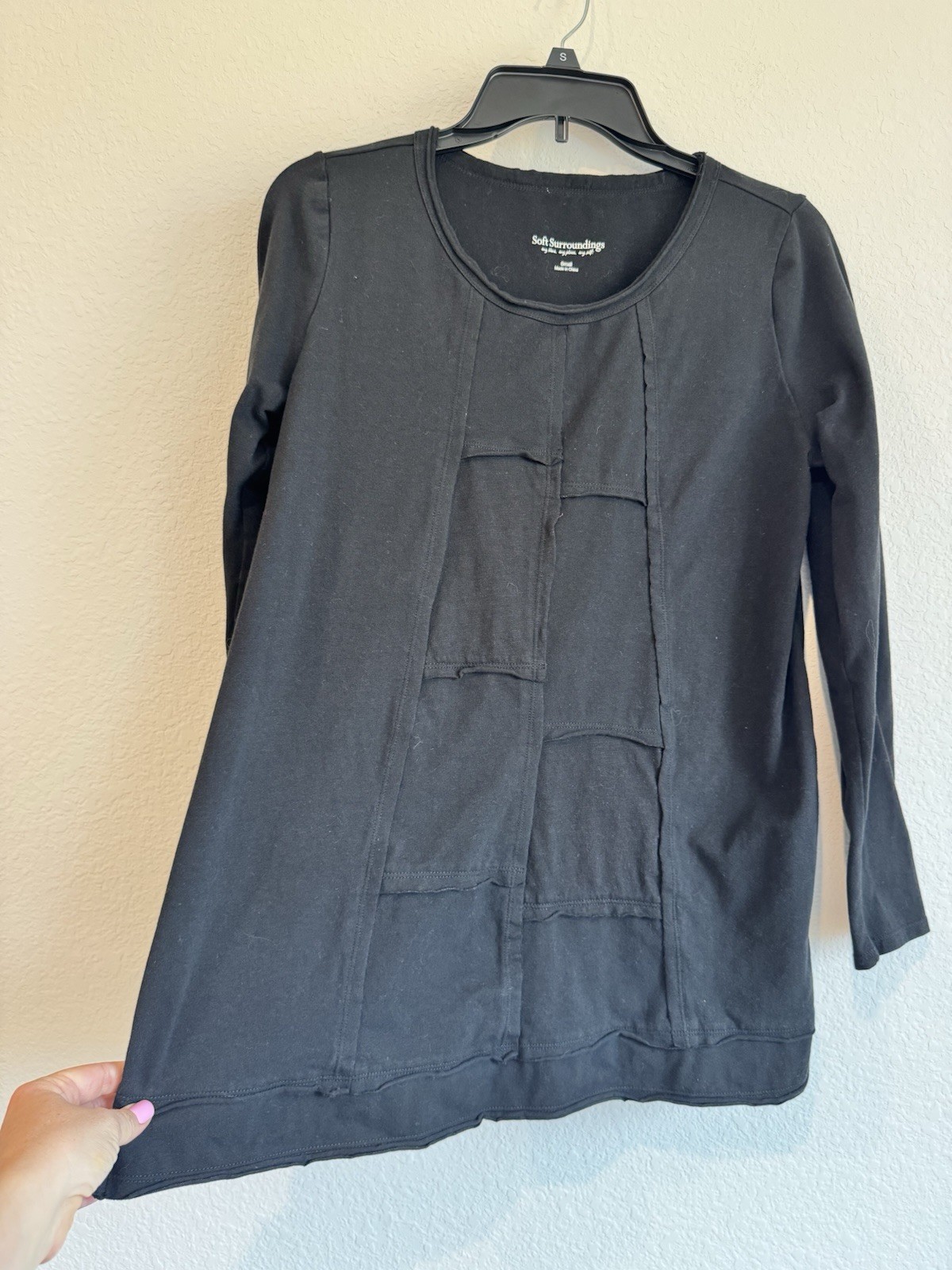 Soft Surroundings Women's Solid Black Pullover Lo… - image 3