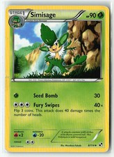 Simisage 8/114 Uncommon Black & White Pokemon Heavily Played