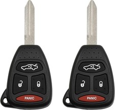 2 Replacement Uncut Key Fob Shells with 4 Buttons for Keyless Entry Remote KOBDT