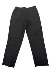 Isaac Mizrahi Live Black Petite Elastic Waist Flat Front Pants Women