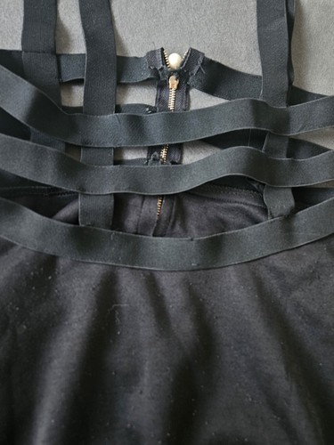 Schwarzer Faltenrock Mit Trägern M/L, Black Skirt With Straps M/L - Bild 4 von 6