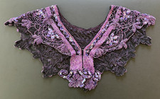 Vintage Beaded Shawl Collar Purple Beads  Sequins
